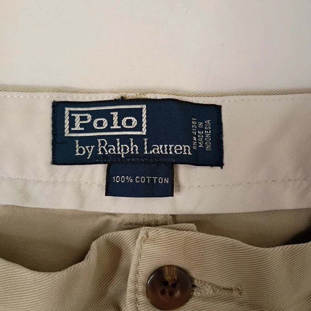 Polo Ralph Lauren Classic Chino Pants 36/32 (31) Khaki Cotton‎ Casual Trousers